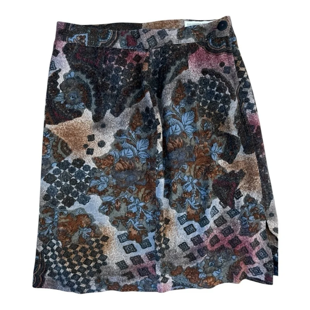 Vintage Floral Patterned Skirt Multicolor autumnal patchwork jacquard sz 42 - Picture 2 of 7